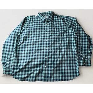 L.L. Bean Men's Green Blue XXL Large Traditional Fit Long Sleeve Button Down